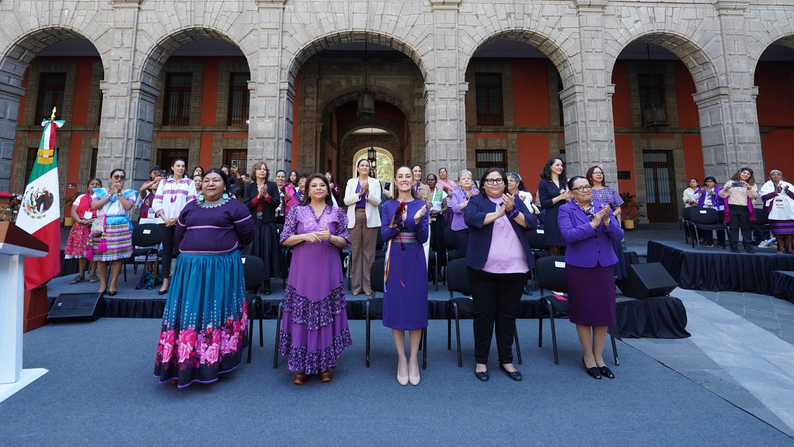 President Claudia Sheinbaum at the commemoration of International Women's Day. Photo: Presidency