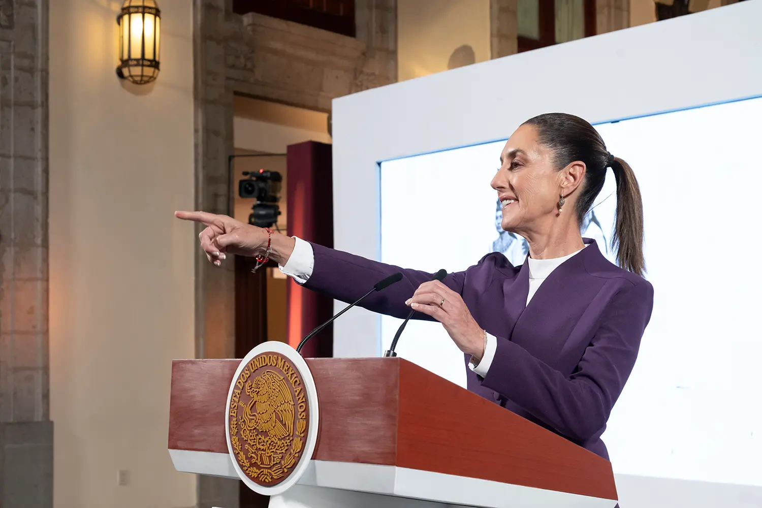 Mexico's President Claudia Sheinbaum during the morning conference on March 4. Photo: Presidency