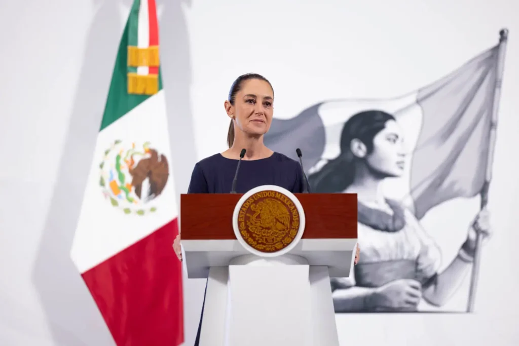 From the city of Puebla, where she delivered a speech on the 163rd anniversary of the Battle of Puebla, Mexico’s president declared that “May 5th reminds us that the present and future of Mexico is that of being a free, independent, and sovereign nation.” Photo: Goverment of Mexico