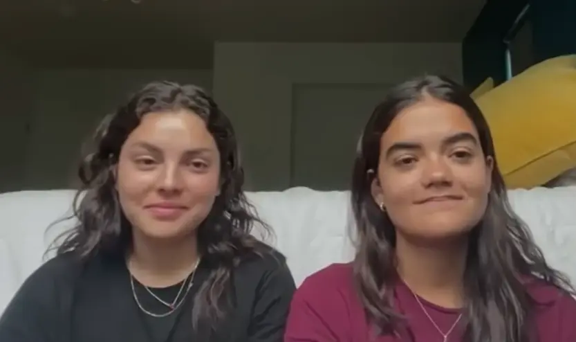Silvana Garza Valdez and María Paula Zárate, both 19-year-old Mexican nationals, have been hailed as heroes after saving the lives of 20 girls during a devastating flood at Camp Mystic in Kerr County, Texas. Photo: Screenshot from NMás interview