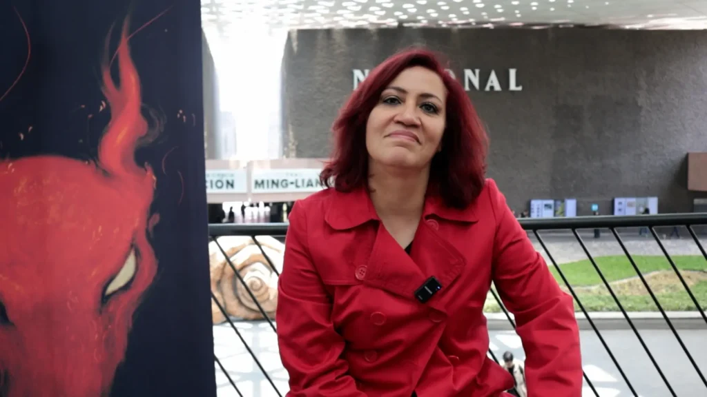 Edna Campos, founder and director of the Macabro International Film Festival, in an interview with MxPA, Mexico City, August 12, 2025. Hans Leguízamo / MxPA.