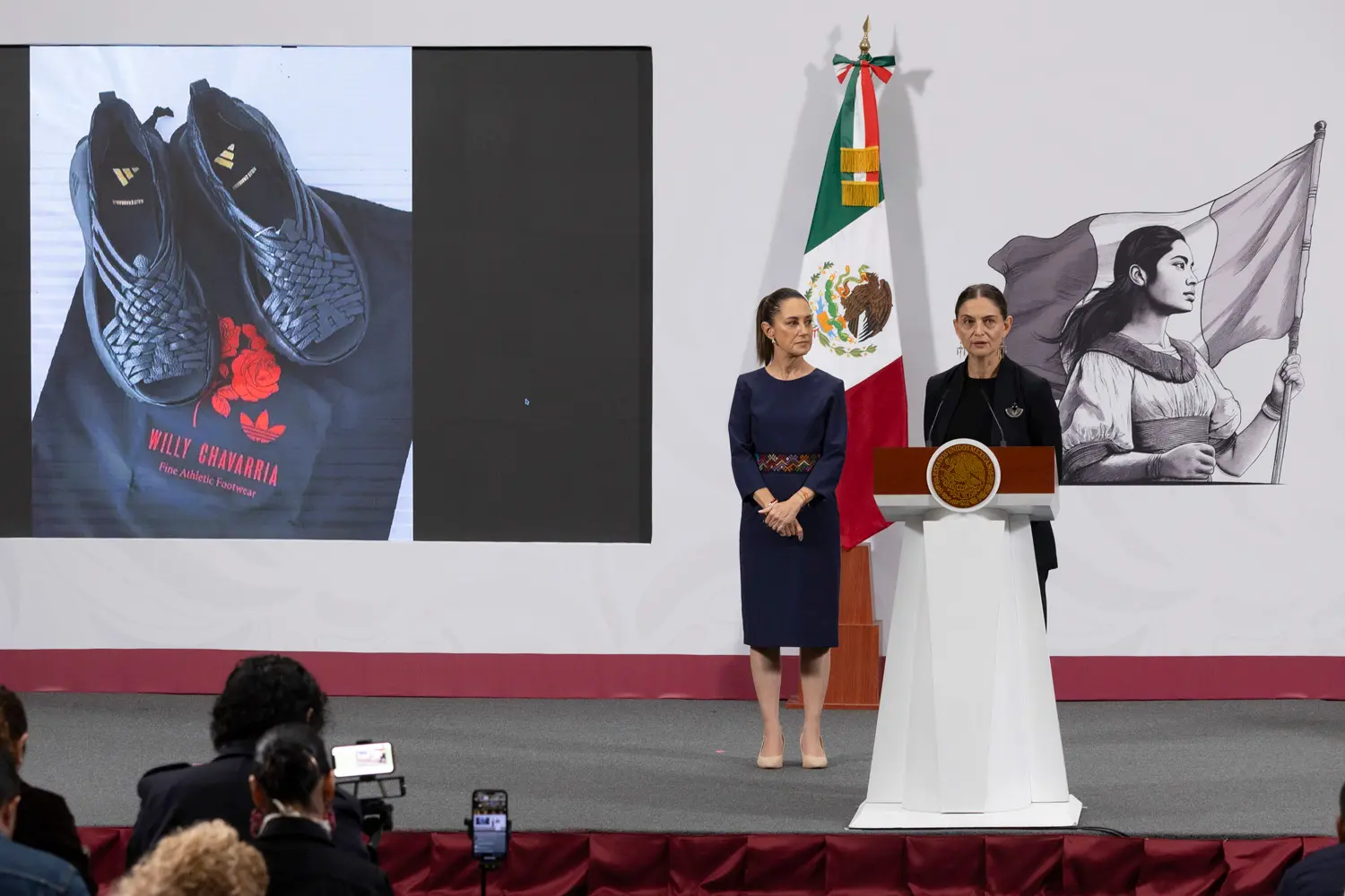 Adidas executives issued a public apology to the artisans of the community of Villa Hidalgo Yalálag, after acknowledging that the “Oaxaca Slip-On” shoe model was created based on the region’s traditional sandals. Photo: Government of Mexico.