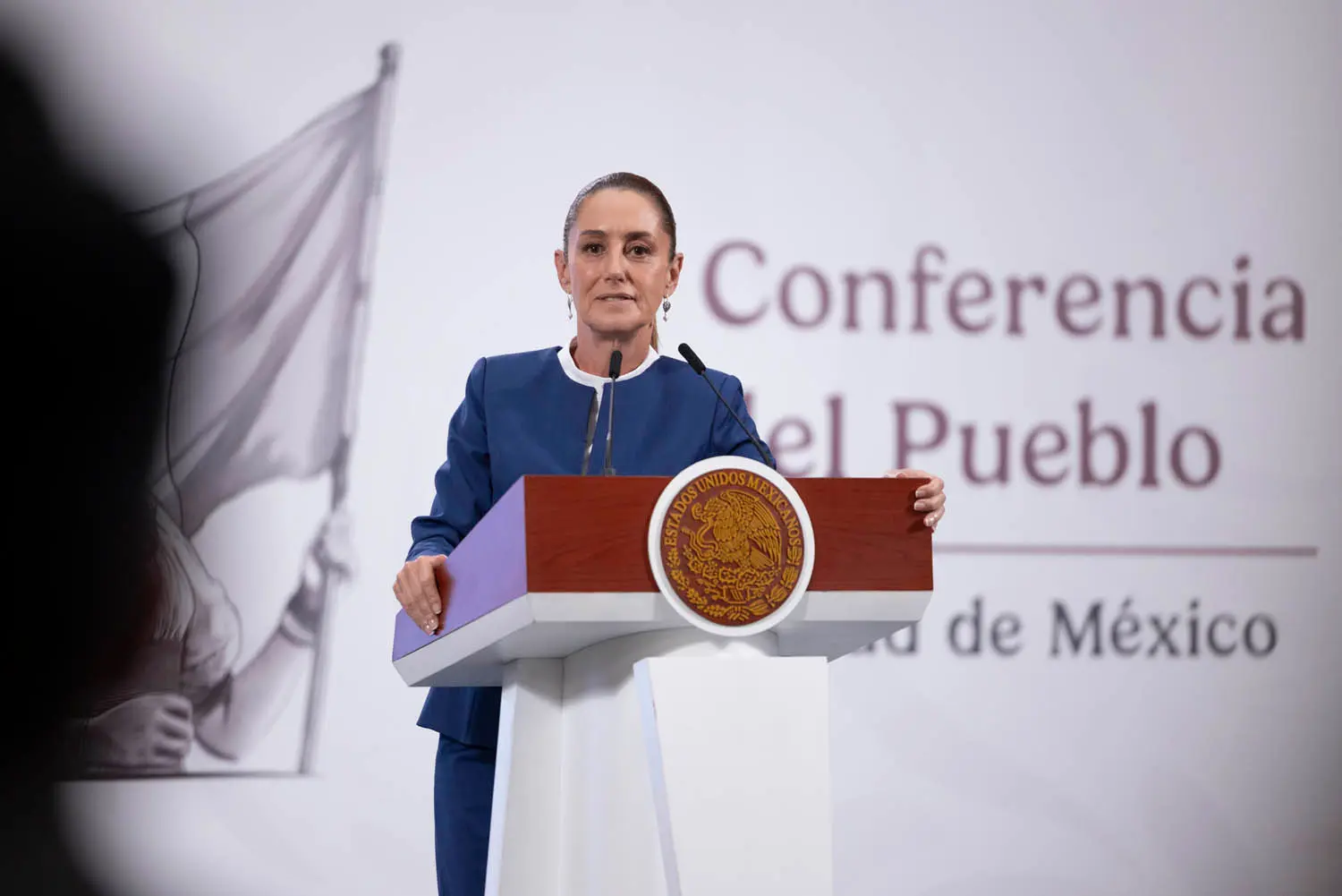 Morning Presidential Press Conference. Monday, August 18, 2025. Photo: Government of Mexico.