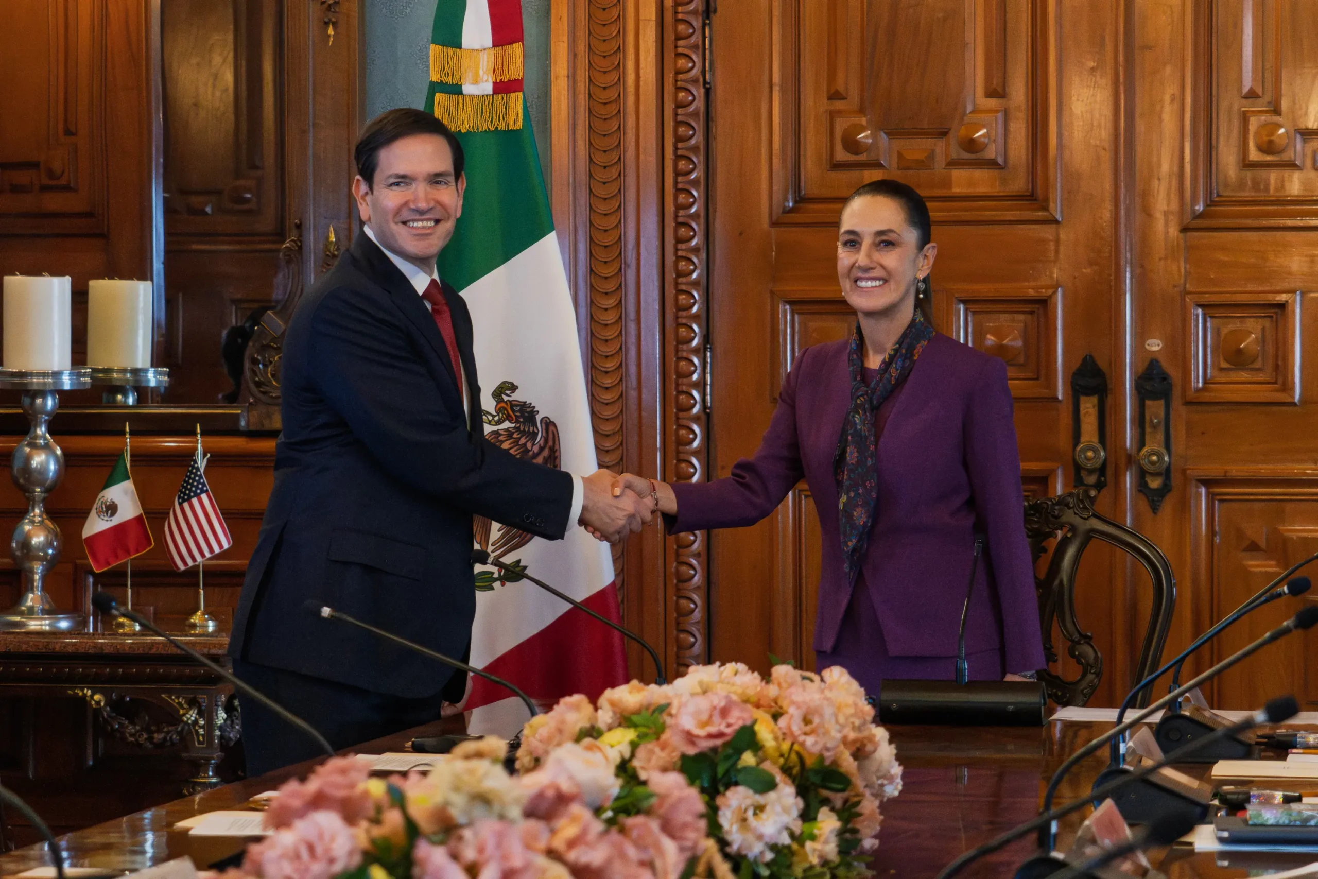 The governments of Mexico and the United States reaffirmed their commitment to a new era of security cooperation during the official visit of U.S. Secretary of State Marco Rubio to Mexico. Photo: Government of Mexico