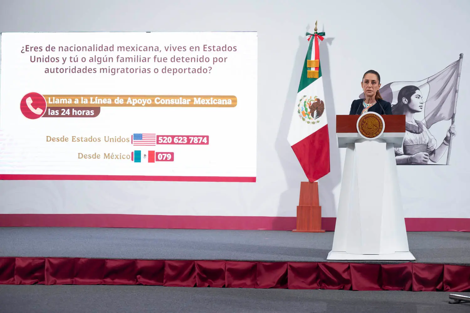 President Sheinbaum declared that the Mexican Government has sufficient funds allocated to its consulates to support the country’s migrants in the United States. Photo: Government of Mexico.