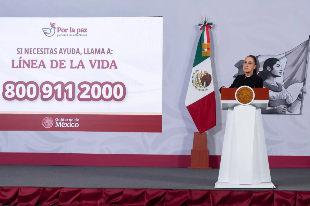 Mexican President Claudia Sheinbaum said that the strategy to address drug use must focus on tackling its root causes and not be limited solely to a punitive approach. Photo: Government of Mexico.