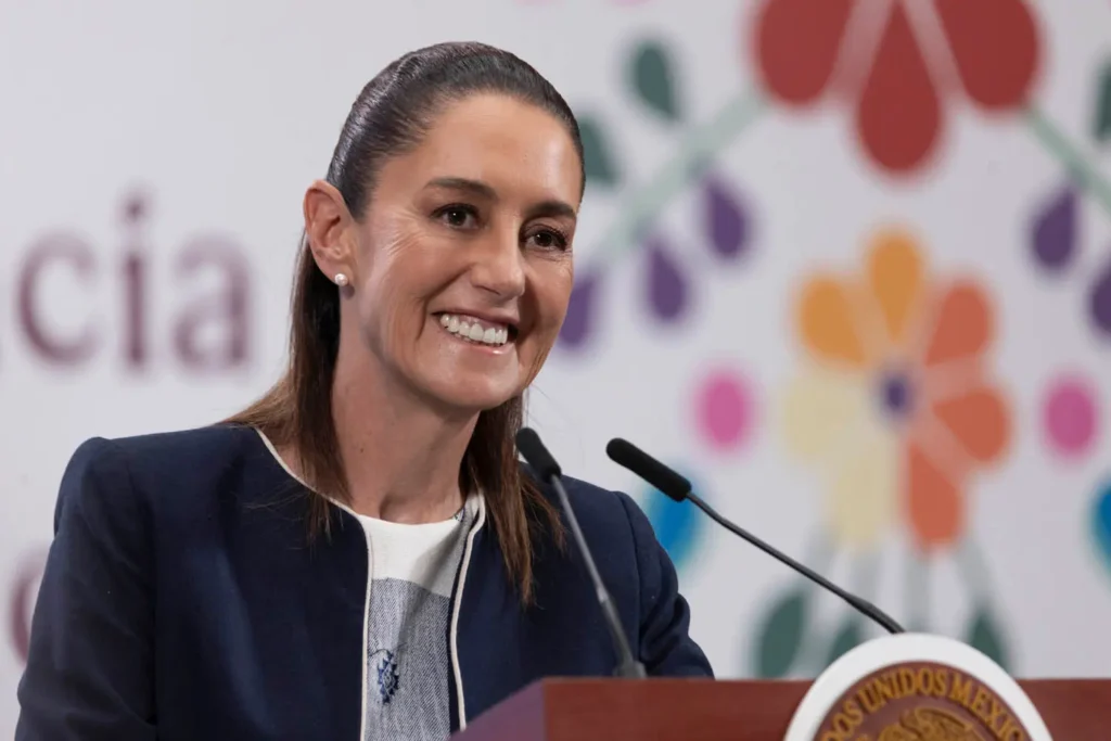 Mexican President Claudia Sheinbaum was recognized by Forbes magazine as the fifth most powerful woman in the world in 2025. Photo: Government of Mexico