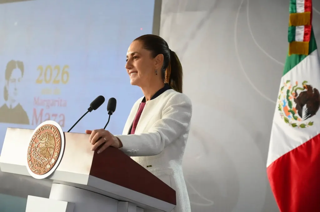 Mexican President Claudia Sheinbaum Pardo highlighted that intentional homicides decreased 40 percent from September 2024 to December 2025. Photo: Government of Mexico