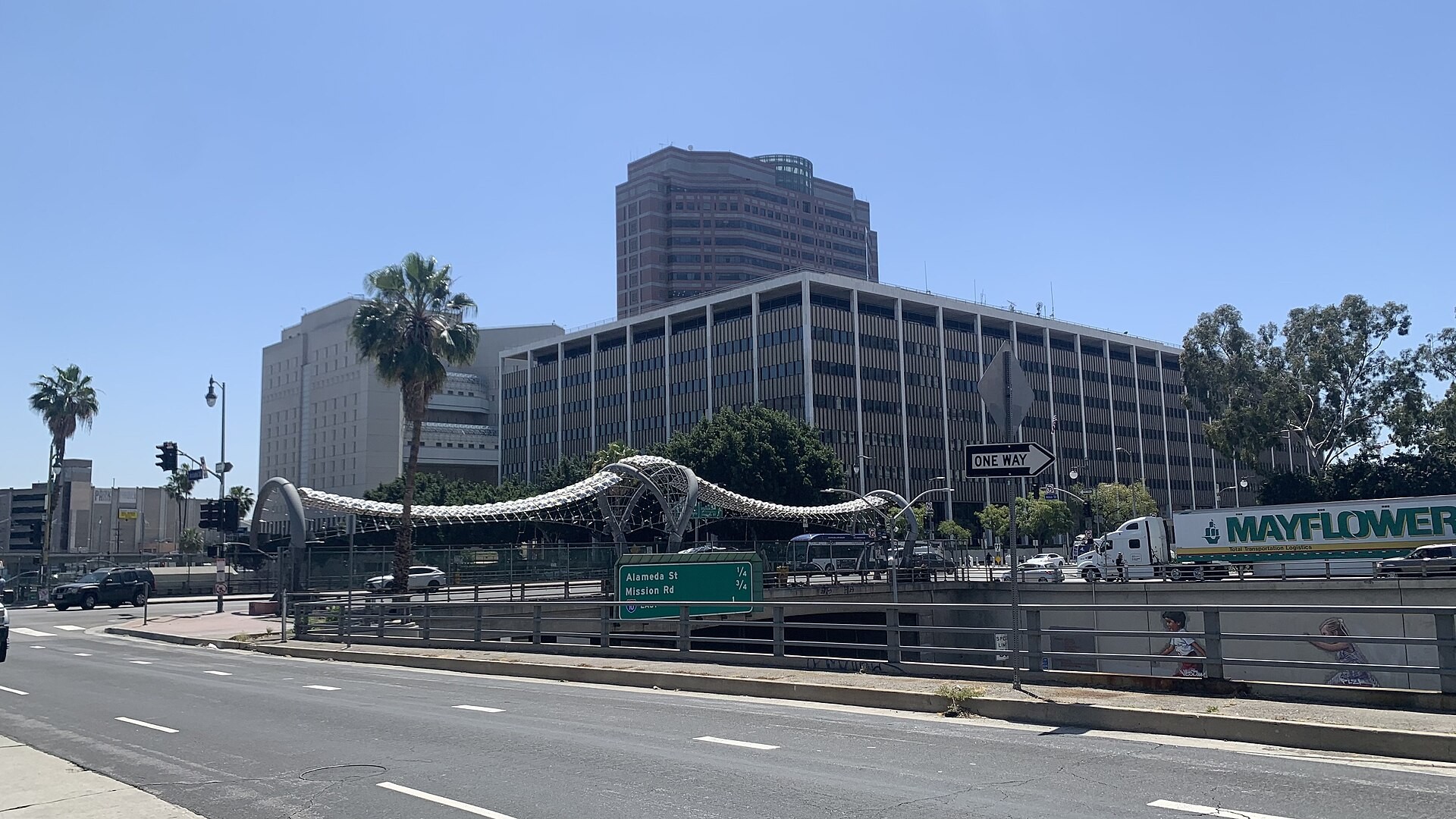 Federal courthouse steps in downtown Los Angeles during California voter fraud case